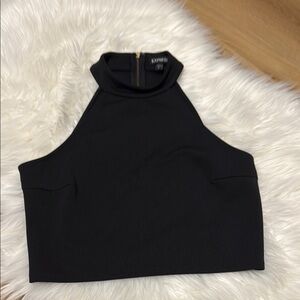 Express Black Fitted Crop Tank Top